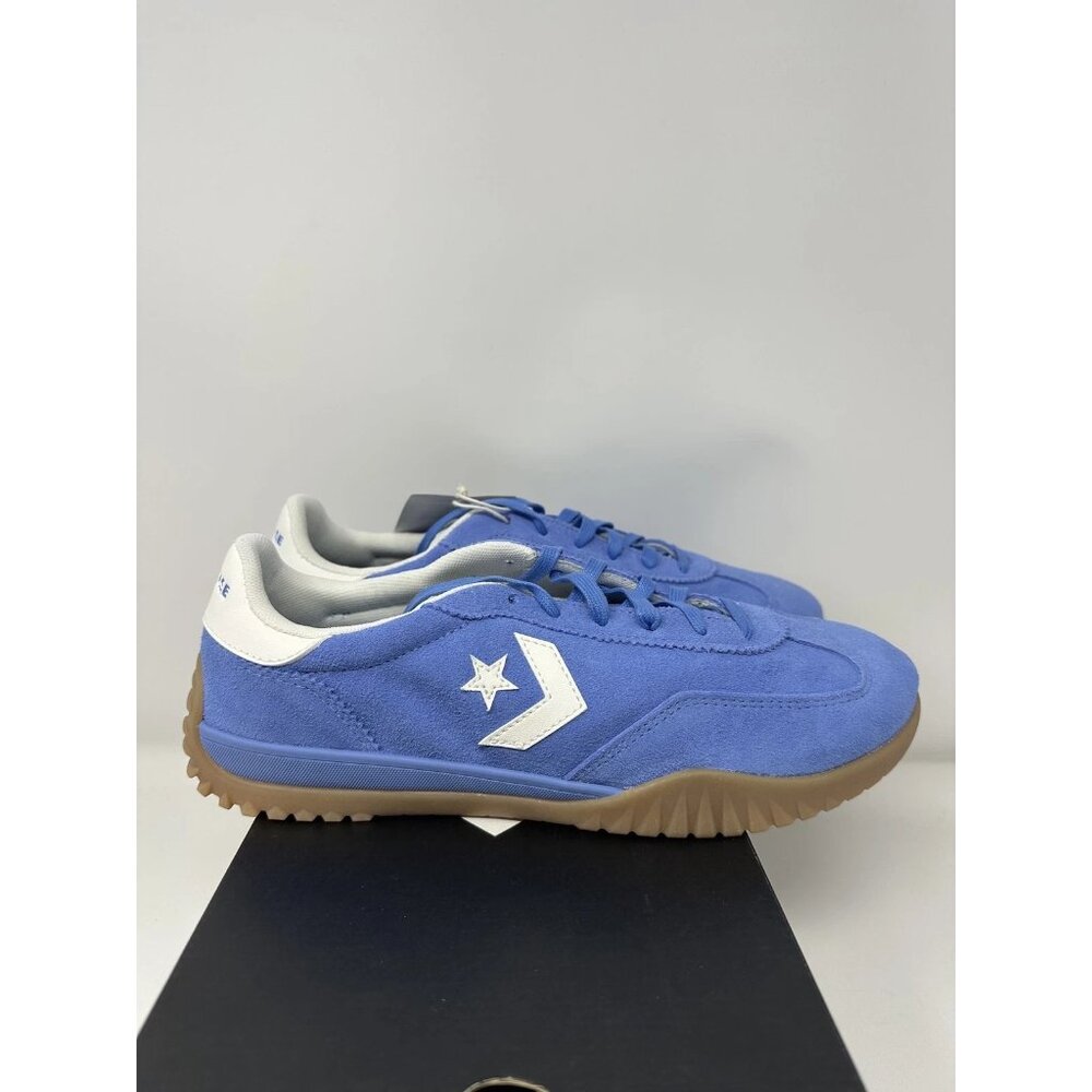 Converse Run Star Trainer Ox Shoes Mens Size 7 Women 8.5 Blue Suede Gum Sole - Picture 3 of 5